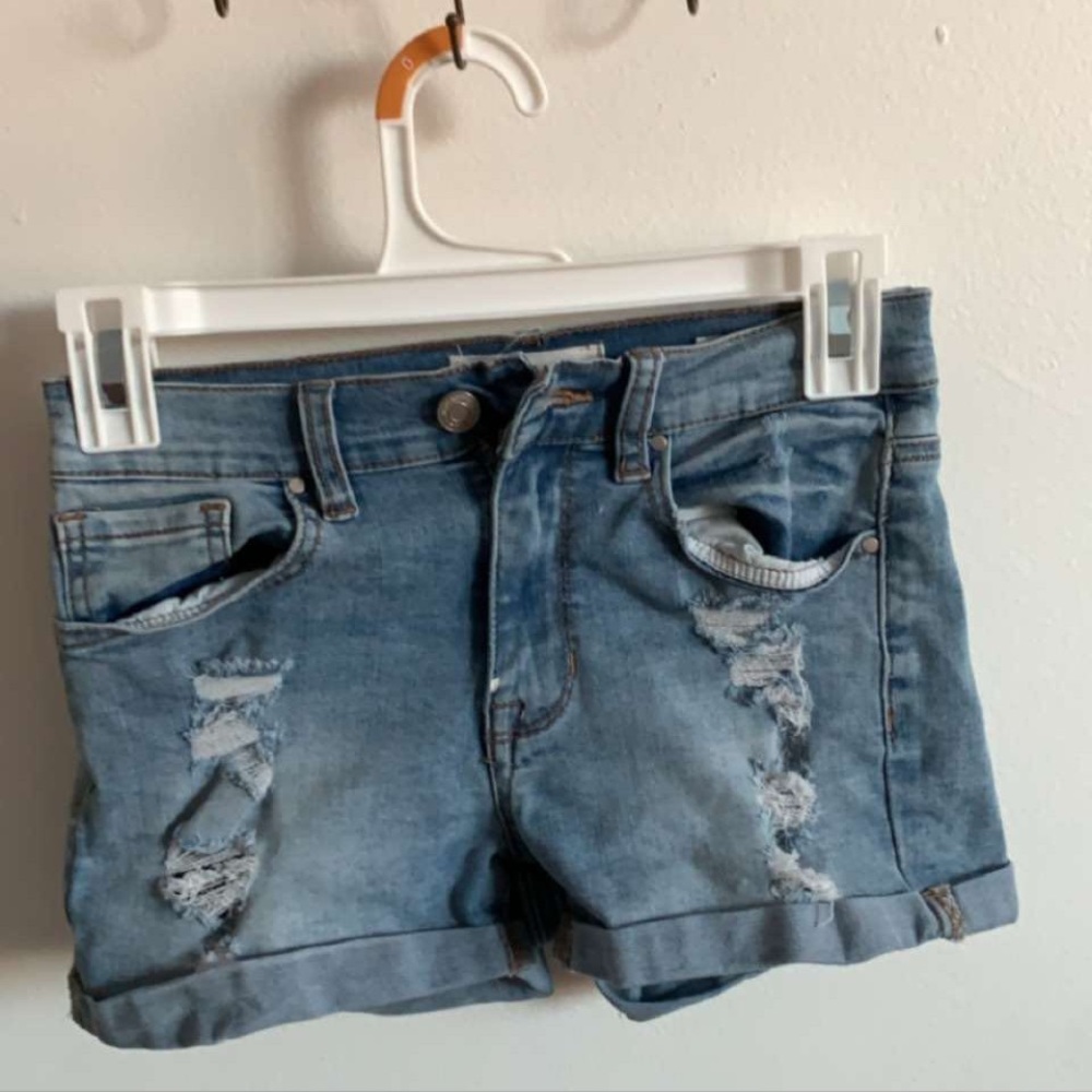 pacsun ripped denim shorts
